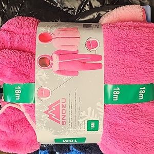 Snozu Infant 2-piece Fleece Set, pink nwt 18m